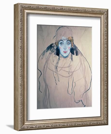 Head of a Woman-Gustav Klimt-Framed Giclee Print