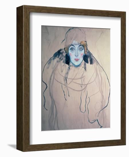 Head of a Woman-Gustav Klimt-Framed Giclee Print