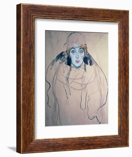 Head of a Woman-Gustav Klimt-Framed Giclee Print