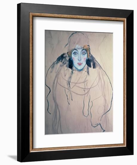 Head of a Woman-Gustav Klimt-Framed Giclee Print