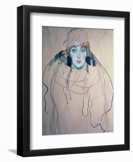 Head of a Woman-Gustav Klimt-Framed Giclee Print