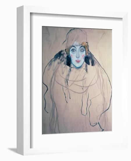 Head of a Woman-Gustav Klimt-Framed Giclee Print