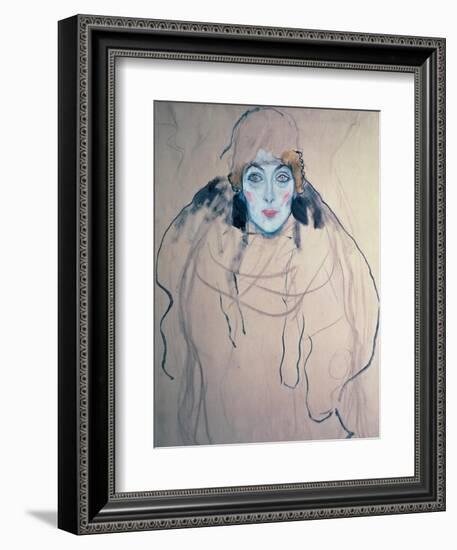 Head of a Woman-Gustav Klimt-Framed Giclee Print