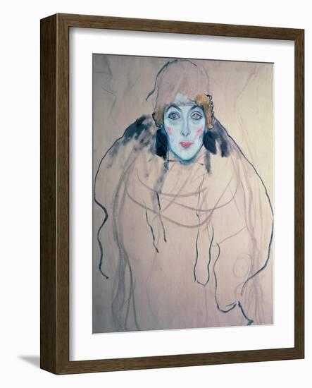 Head of a Woman-Gustav Klimt-Framed Giclee Print