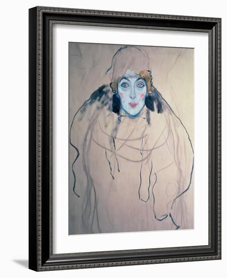 Head of a Woman-Gustav Klimt-Framed Giclee Print