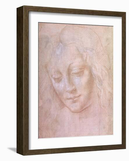 Head of a Woman-Leonardo da Vinci-Framed Giclee Print