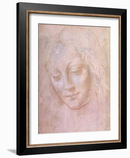 Head of a Woman-Leonardo da Vinci-Framed Giclee Print