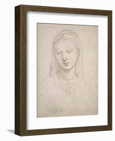 Head of a Woman-Raphael-Framed Art Print