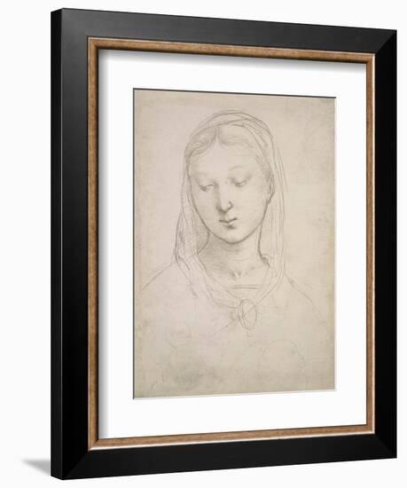 Head of a Woman-Raphael-Framed Art Print