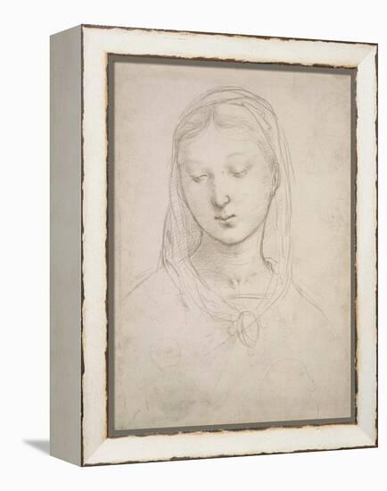 Head of a Woman-Raphael-Framed Stretched Canvas