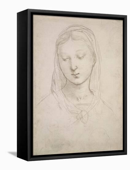 Head of a Woman-Raphael-Framed Stretched Canvas