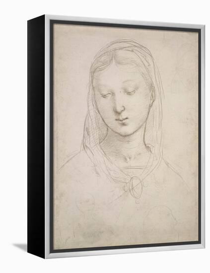 Head of a Woman-Raphael-Framed Stretched Canvas