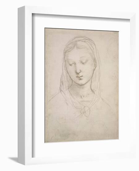 Head of a Woman-Raphael-Framed Premium Giclee Print