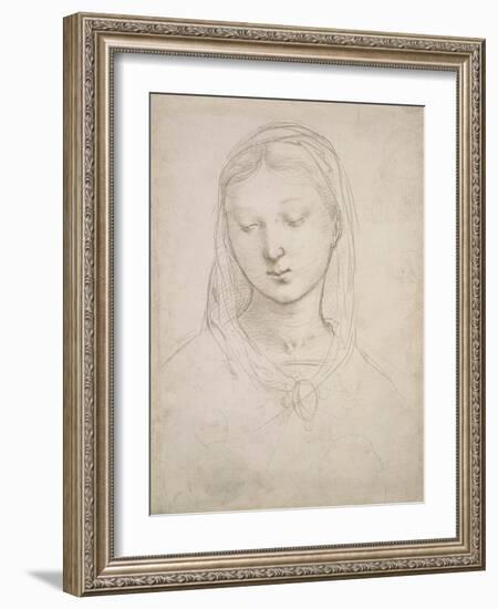 Head of a Woman-Raphael-Framed Art Print