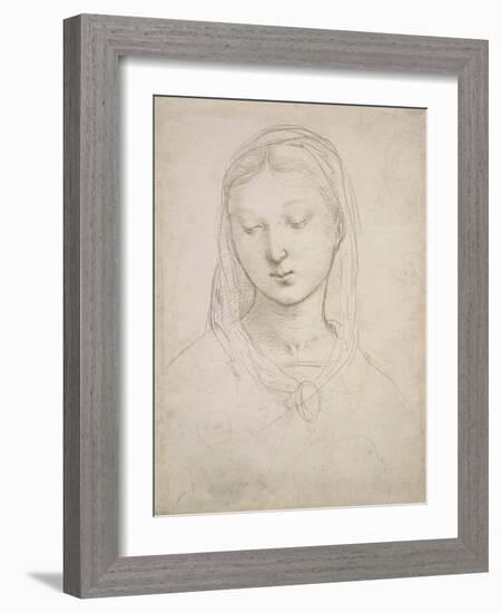 Head of a Woman-Raphael-Framed Art Print