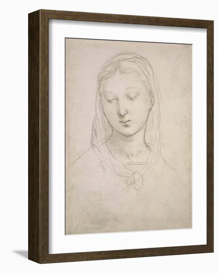 Head of a Woman-Raphael-Framed Art Print