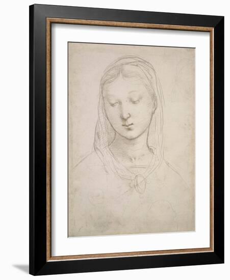 Head of a Woman-Raphael-Framed Art Print