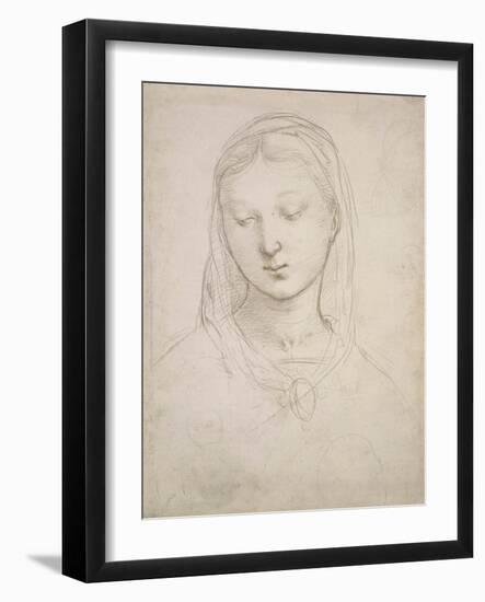 Head of a Woman-Raphael-Framed Art Print