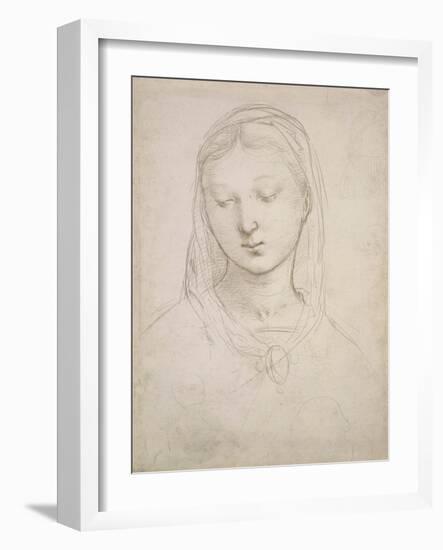 Head of a Woman-Raphael-Framed Art Print