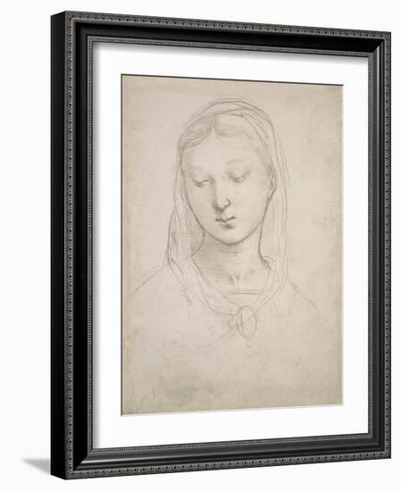 Head of a Woman-Raphael-Framed Art Print