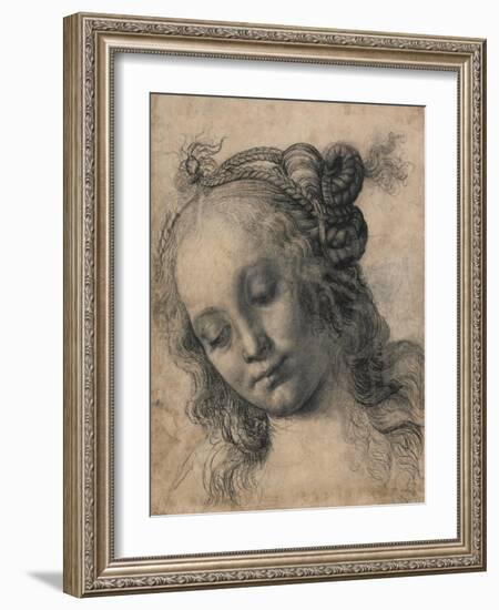 Head of a Woman-Andrea Verrocchio-Framed Art Print