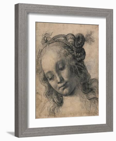 Head of a Woman-Andrea Verrocchio-Framed Art Print