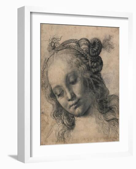 Head of a Woman-Andrea Verrocchio-Framed Art Print