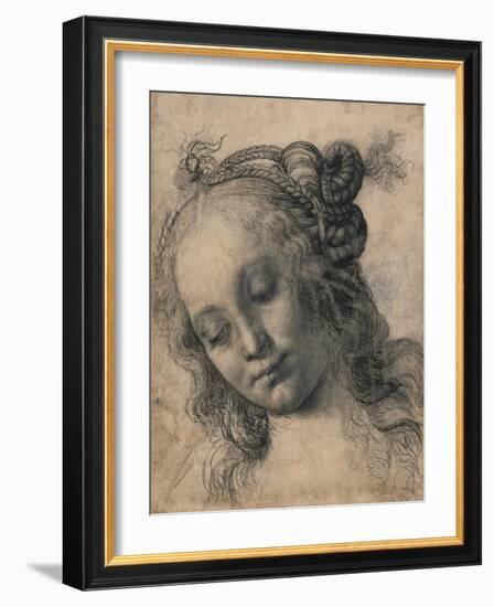 Head of a Woman-Andrea Verrocchio-Framed Art Print