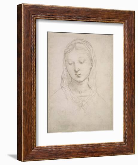 Head of a Woman-Raphael-Framed Art Print