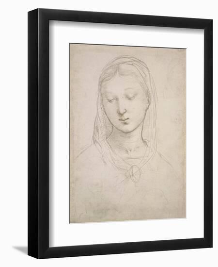 Head of a Woman-Raphael-Framed Art Print