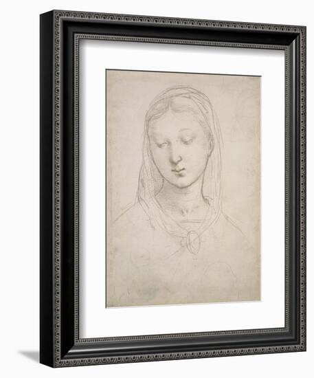 Head of a Woman-Raphael-Framed Art Print