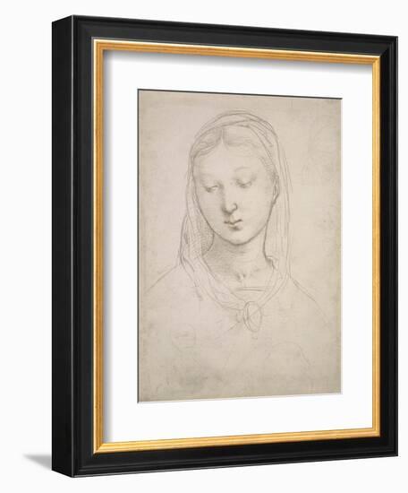 Head of a Woman-Raphael-Framed Art Print