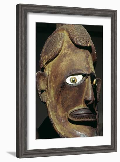 Head of a wooden figure from New Ireland, Melanesian. Artist: Unknown-Unknown-Framed Giclee Print