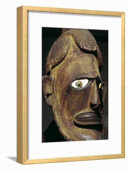 Head of a wooden figure from New Ireland, Melanesian. Artist: Unknown-Unknown-Framed Giclee Print