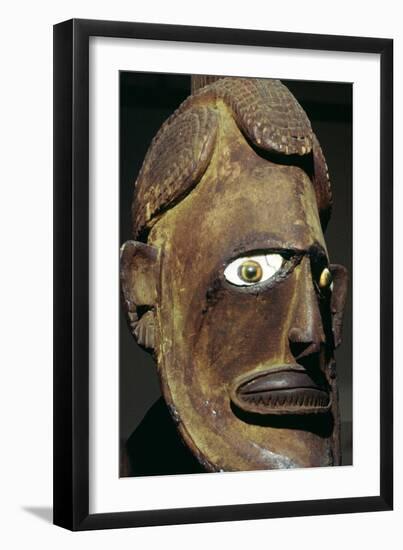 Head of a wooden figure from New Ireland, Melanesian. Artist: Unknown-Unknown-Framed Giclee Print