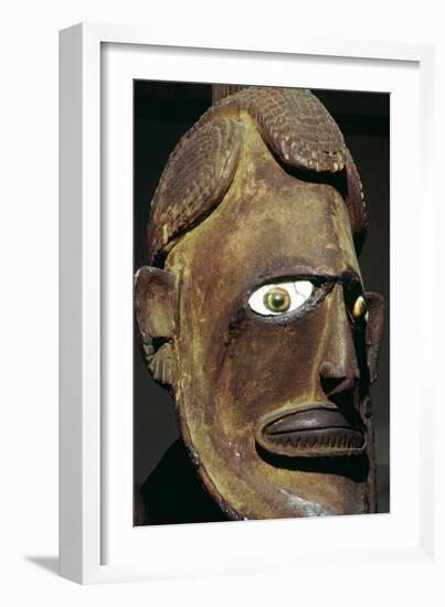 Head of a wooden figure from New Ireland, Melanesian. Artist: Unknown-Unknown-Framed Giclee Print