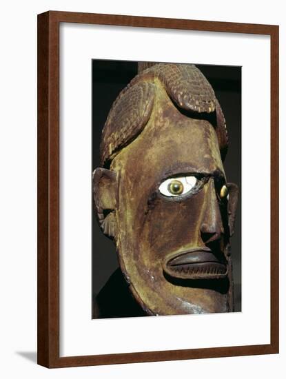 Head of a wooden figure from New Ireland, Melanesian. Artist: Unknown-Unknown-Framed Giclee Print