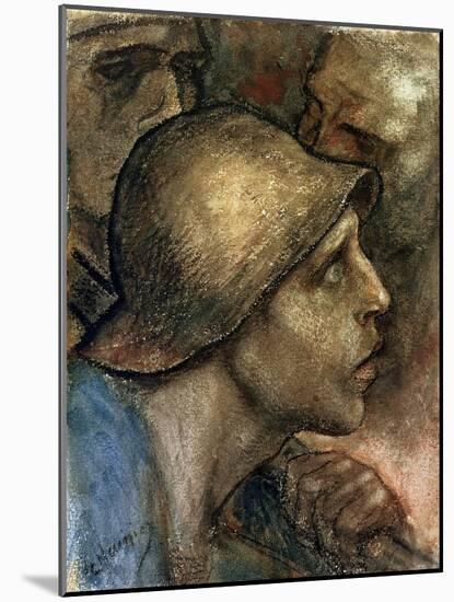 Head of a Worker-Constantin Meunier-Mounted Giclee Print