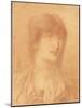 Head of a Young Girl, 1890 (Red Chalk on Buff Paper)-Simeon Solomon-Mounted Giclee Print