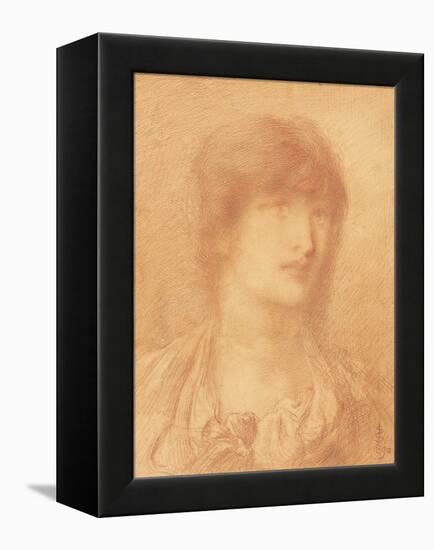 Head of a Young Girl, 1890 (Red Chalk on Buff Paper)-Simeon Solomon-Framed Premier Image Canvas