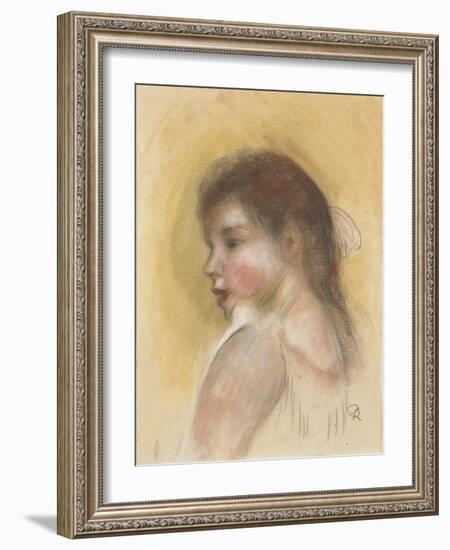 Head of a Young Girl in Profile; Tete De Jeune Fille En Profil-Pierre-Auguste Renoir-Framed Giclee Print