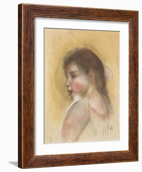 Head of a Young Girl in Profile; Tete De Jeune Fille En Profil-Pierre-Auguste Renoir-Framed Giclee Print