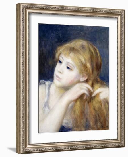 Head of a Young Girl (Tete De Jeune Fille), 1890-Pierre-Auguste Renoir-Framed Giclee Print
