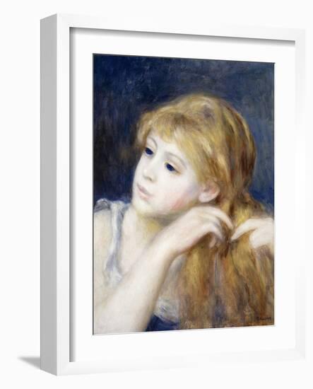 Head of a Young Girl (Tete De Jeune Fille), 1890-Pierre-Auguste Renoir-Framed Giclee Print