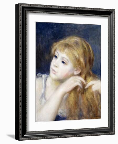 Head of a Young Girl (Tete De Jeune Fille), 1890-Pierre-Auguste Renoir-Framed Giclee Print