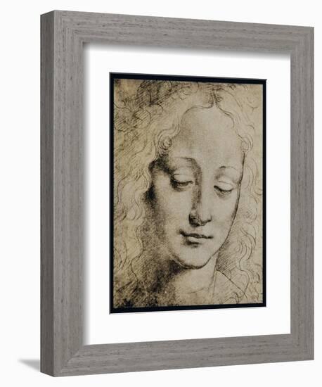 Head of a Young Girl-Leonardo da Vinci-Framed Giclee Print