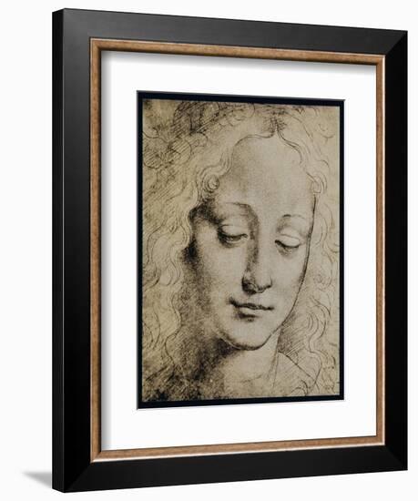 Head of a Young Girl-Leonardo da Vinci-Framed Giclee Print