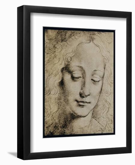 Head of a Young Girl-Leonardo da Vinci-Framed Giclee Print