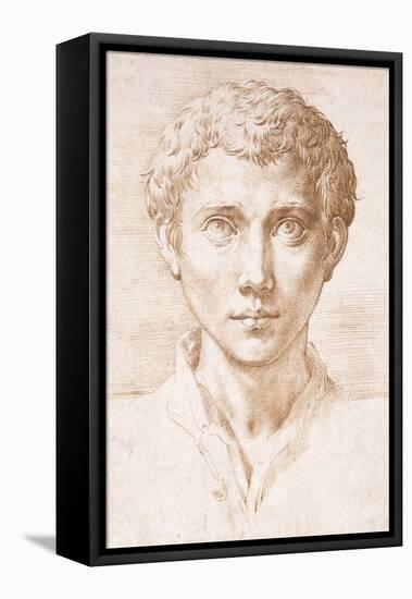 Head of a Young Man Looking Up-Parmigianino-Framed Premier Image Canvas