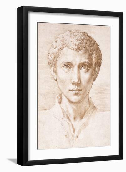 Head of a Young Man Looking Up-Parmigianino-Framed Giclee Print